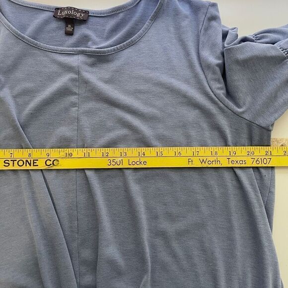 Luxology Short Sleeved, Scooped Neck Tie Waist Blouse, Size XL‎ - Picture 5 of 8